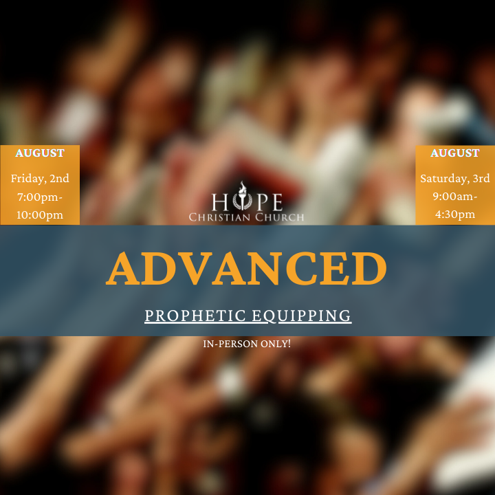 Prophetic Equipping - Advanced

August 2 - 3, 2024
